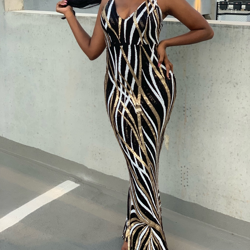 Metallic Sparkle multicolored gown